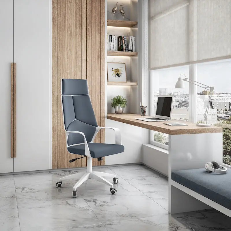Moderner Studio-Bürostuhl, Grau/Weiß
