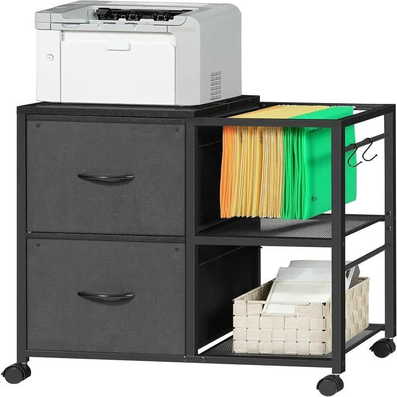 Aktenschrank 2 Stoffschubladen Lateralschrank passt für A4 oder Letter Format – 15,4T x 27,9B x 25,8H