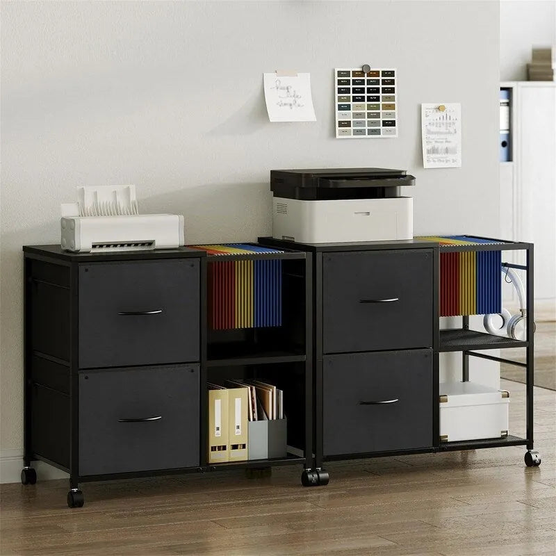 Aktenschrank 2 Stoffschubladen Lateralschrank passt für A4 oder Letter Format – 15,4T x 27,9B x 25,8H