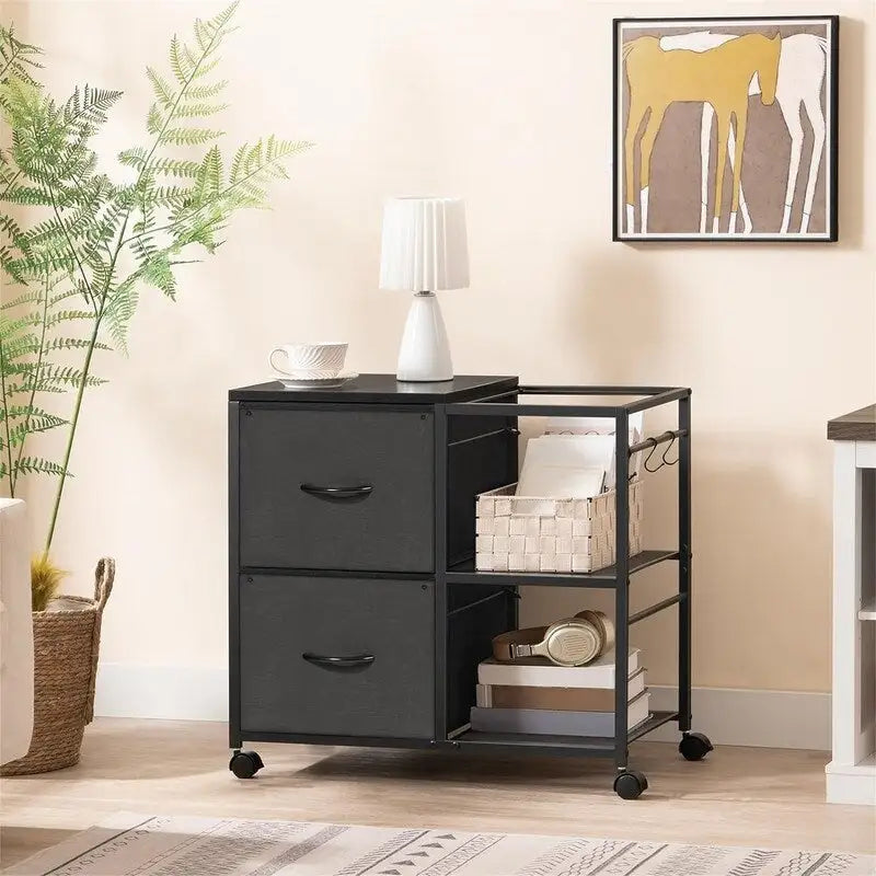 Aktenschrank 2 Stoffschubladen Lateralschrank passt für A4 oder Letter Format – 15,4T x 27,9B x 25,8H