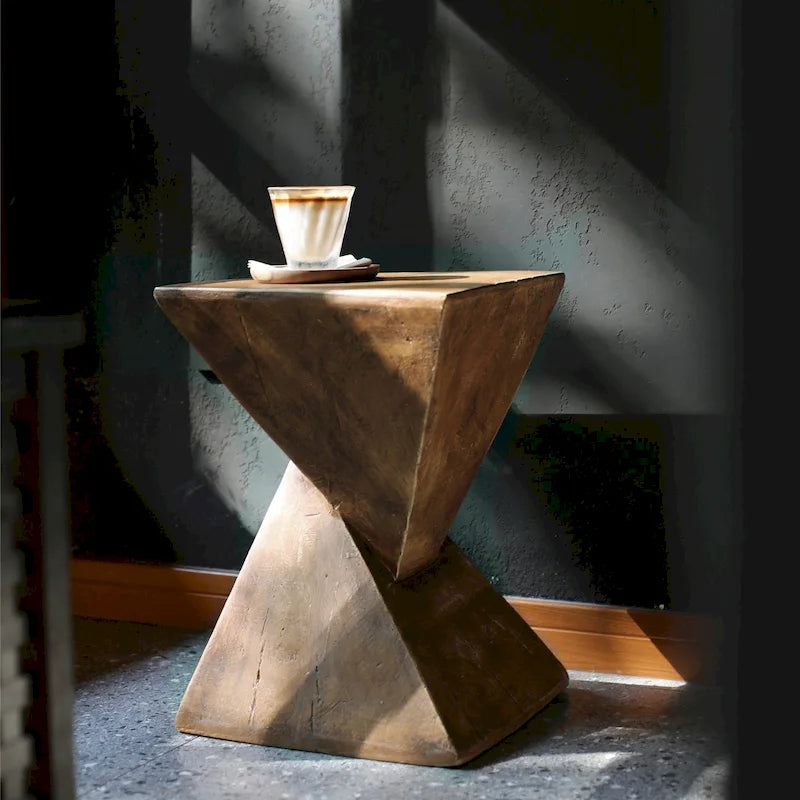 Moderner leichter Betoneckbeistelltisch Beistelltisch Garten Terrasse - 30x30x46cm