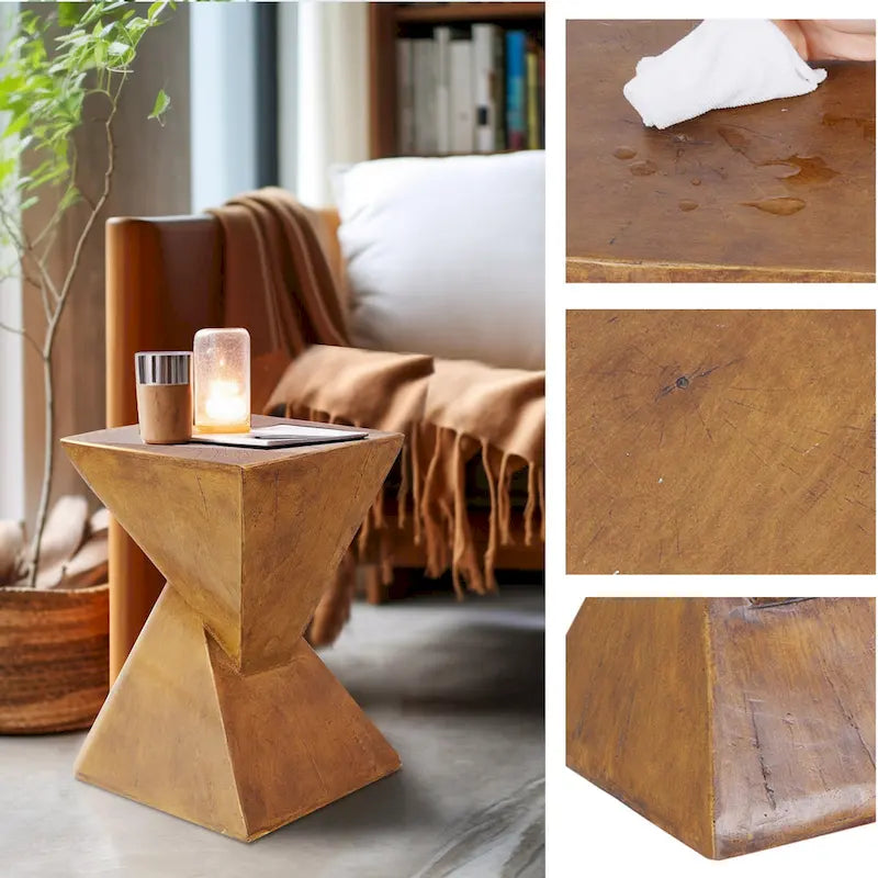 Moderner leichter Betoneckbeistelltisch Beistelltisch Garten Terrasse - 30x30x46cm
