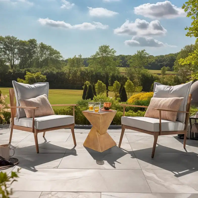 Moderner leichter Betoneckbeistelltisch Beistelltisch Garten Terrasse - 30x30x46cm