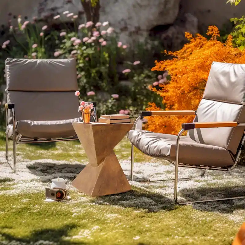Moderner leichter Betoneckbeistelltisch Beistelltisch Garten Terrasse - 30x30x46cm