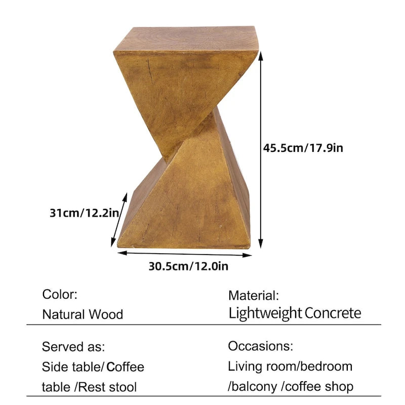 Moderner leichter Betoneckbeistelltisch Beistelltisch Garten Terrasse - 30x30x46cm