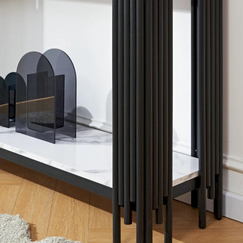 2-stöckiger Konsolentisch in Marmoroptik – 48,82L x 13,39B x 31,5H