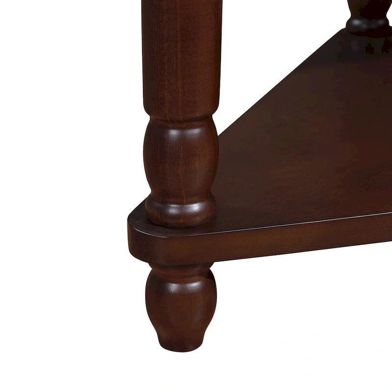 3-stöckiger dreieckiger Eckschrank mit Massivholzbeinen – 86L x 51B x 88H cm