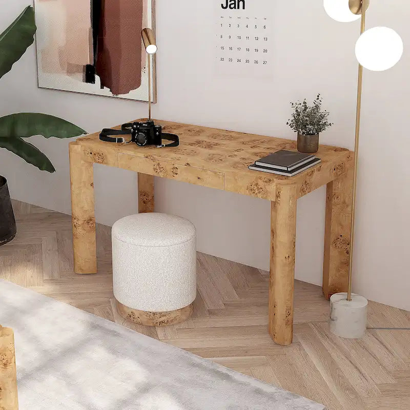 49" Ahornmaser Konsolenschreibtisch Moderner Schminktisch mit Stauraum