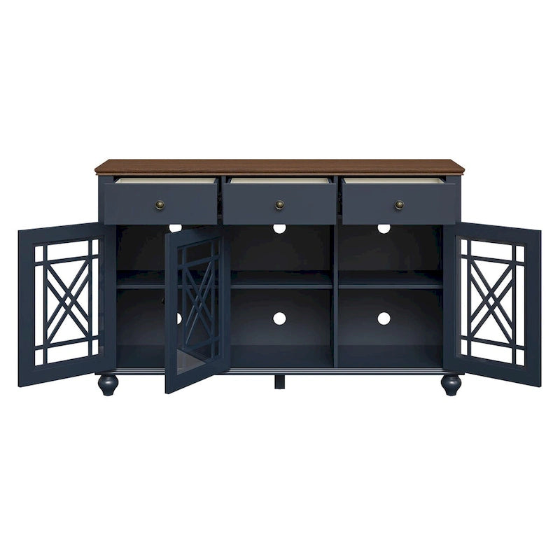 55 Vintage-Küchenanrichte mit Schubladen – 140 cm breit